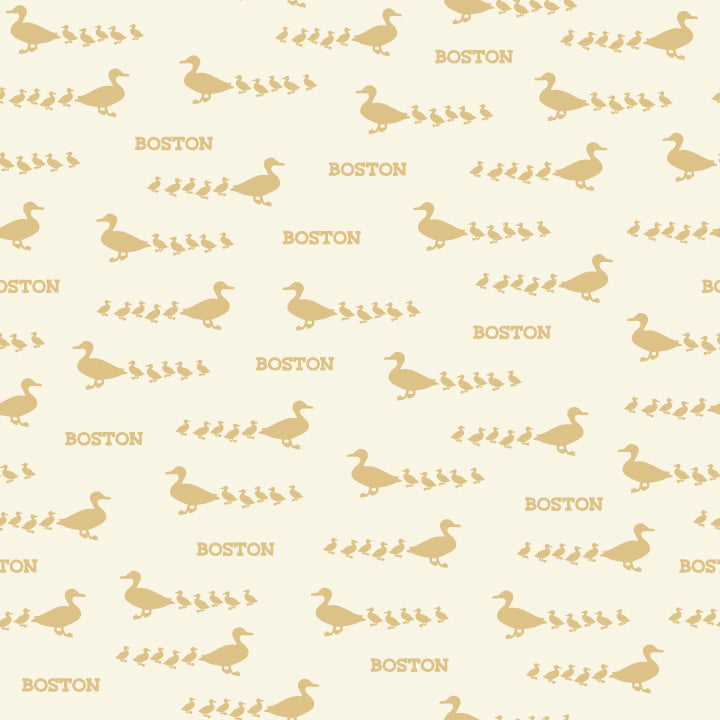 Mother duck and ducklings pattern for matching Boston baby gifts